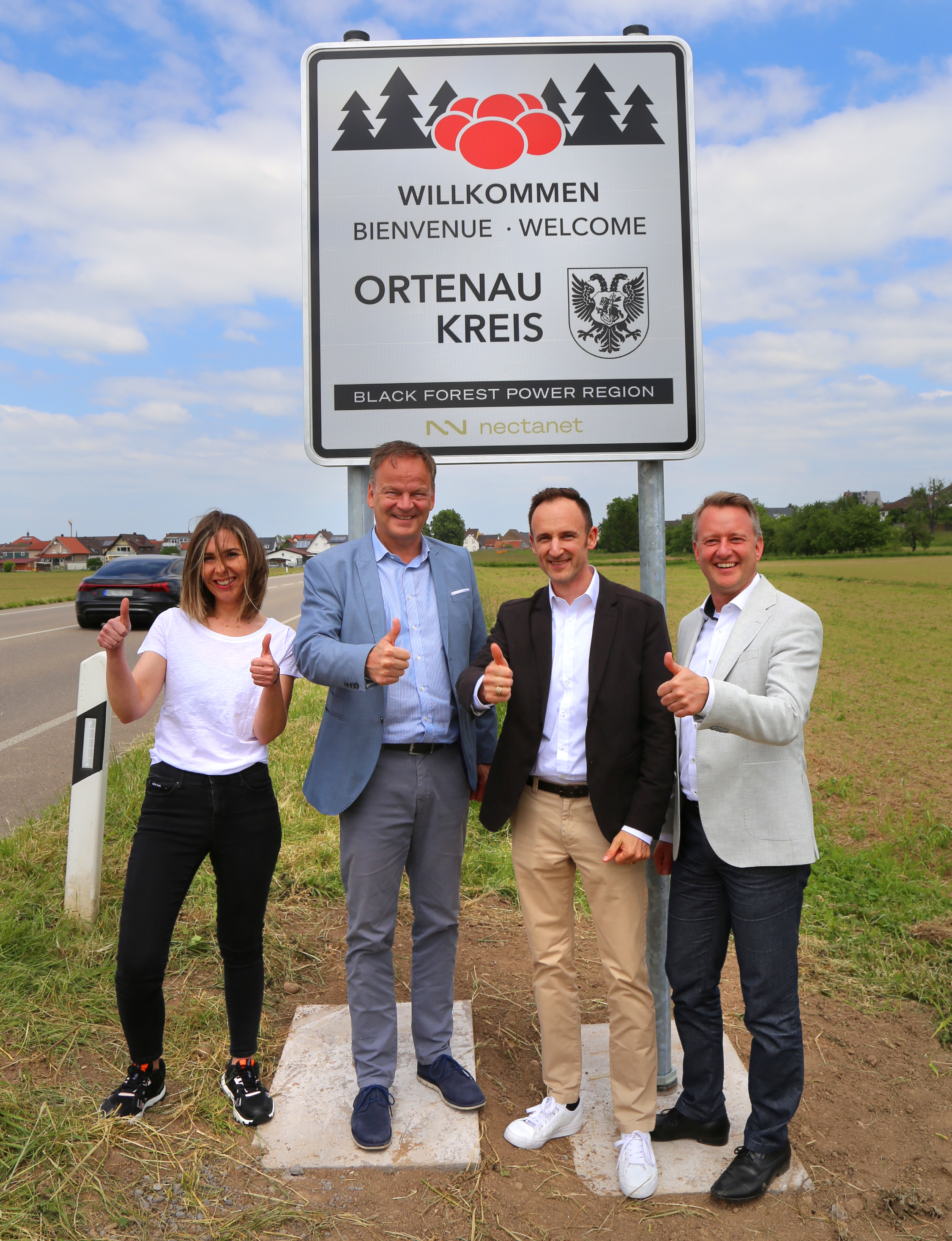 vorstellung neue ortsschilder nectanet black forest power region, ortenaukreis